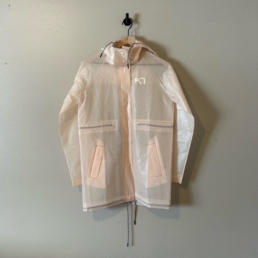 Kari Traa Pink Waterproof Rain Jacket XS - Like‎ New, Lightweight & Transparent